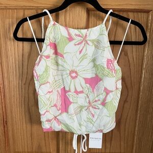 Promesa Pink and Green Floral Camisole